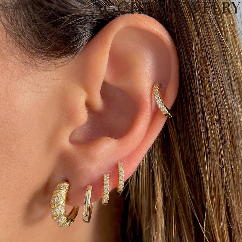 AG Spiral Zircon Earrings