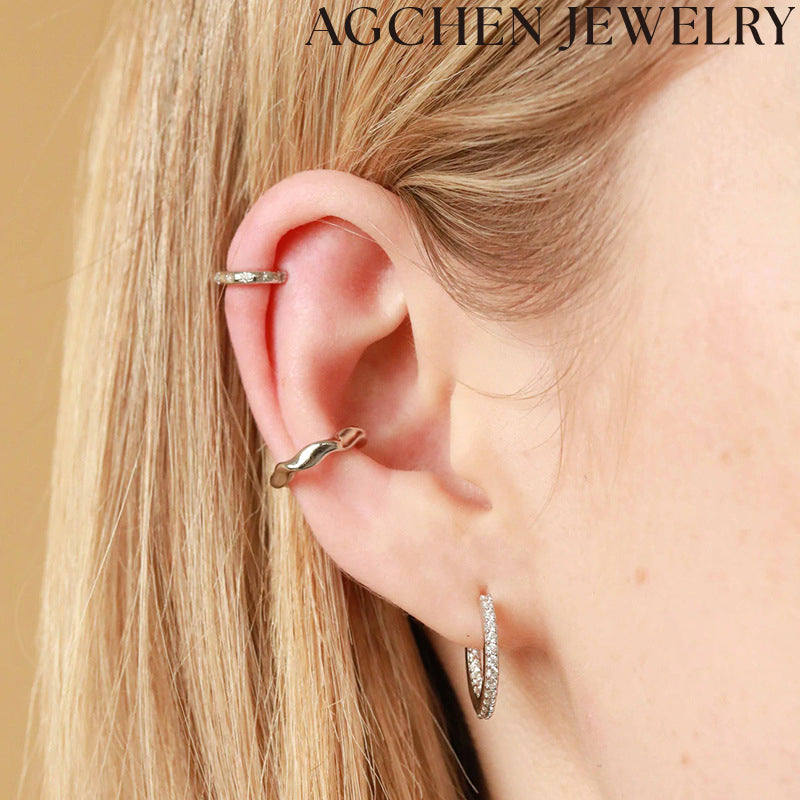 AG Star Zircon Hoop Earrings