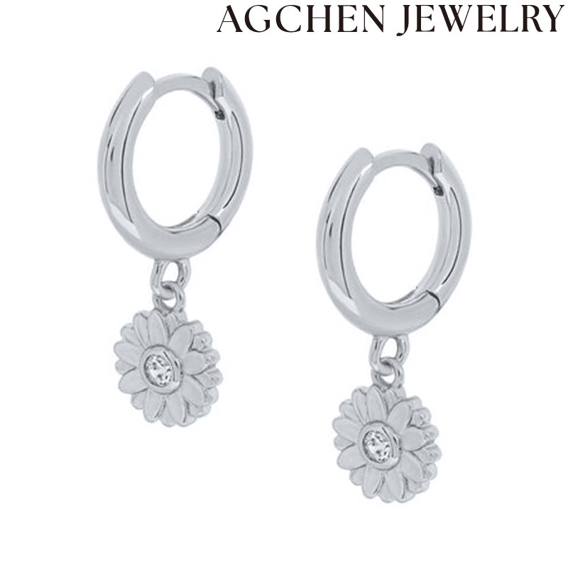 AG Sunflower Zirconia Earrings