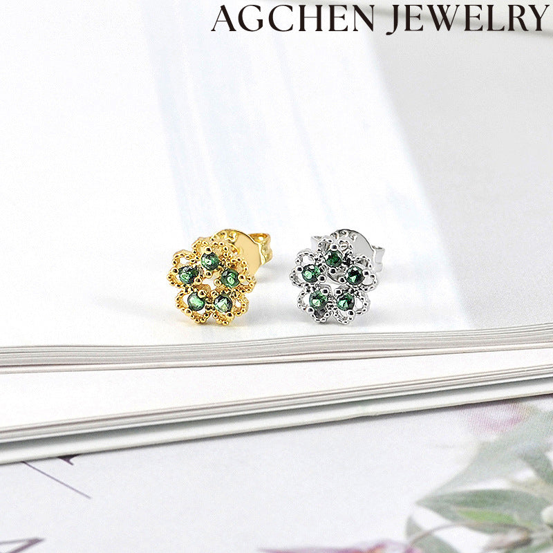AG Green Flower Earrings