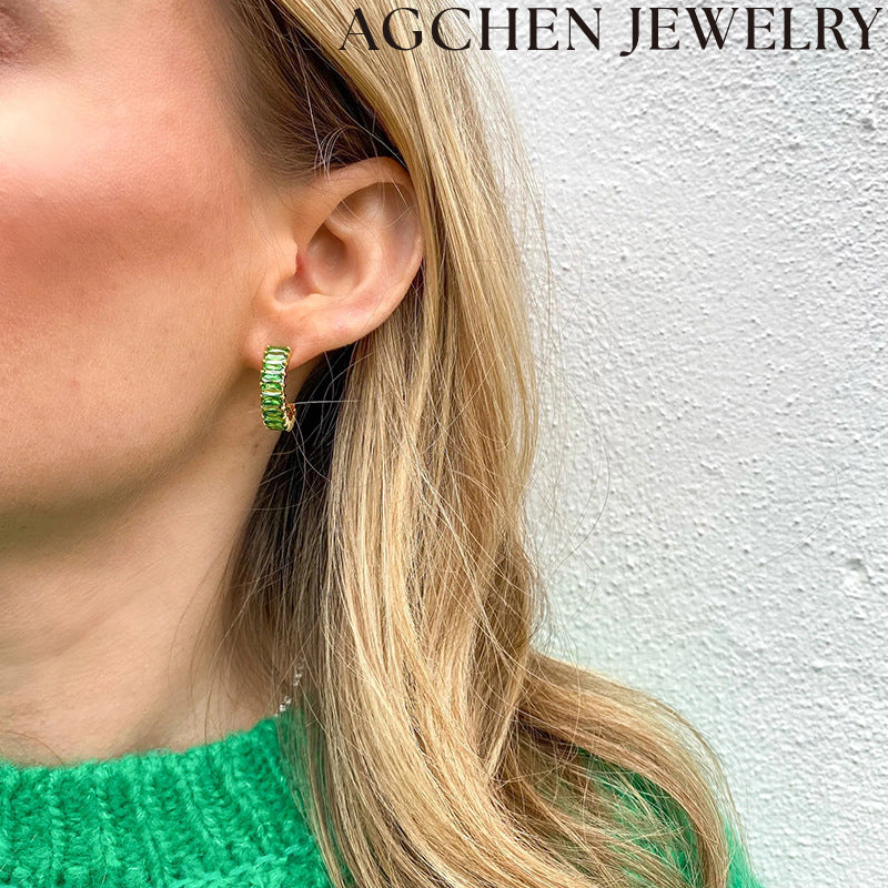 AG Multi-Color Zircon Earrings