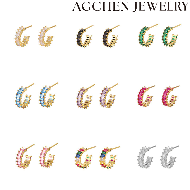 AG Multi-Color Zircon Earrings