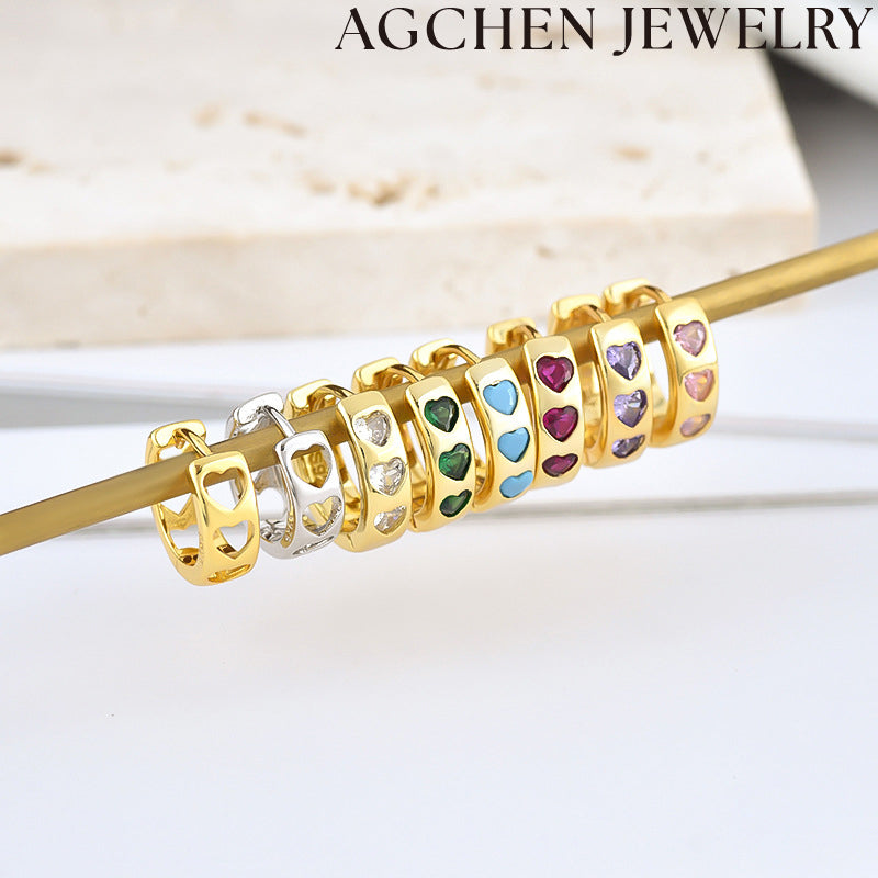 AG Heart-Shaped Zirconia Earrings