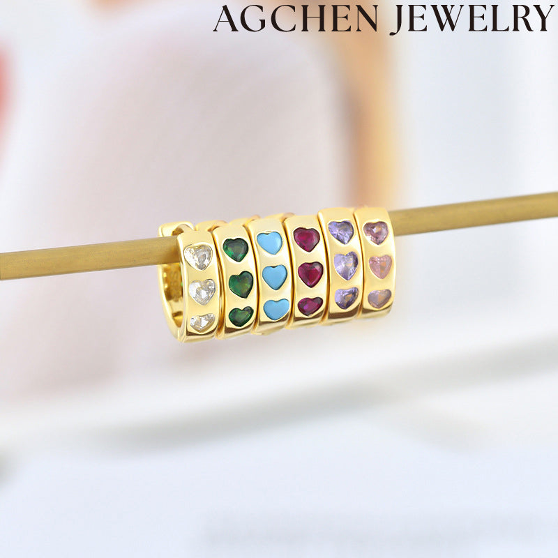 AG Heart-Shaped Zirconia Earrings