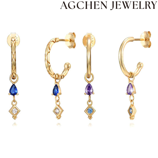 AG Teardrop Zirconia Drop Earrings