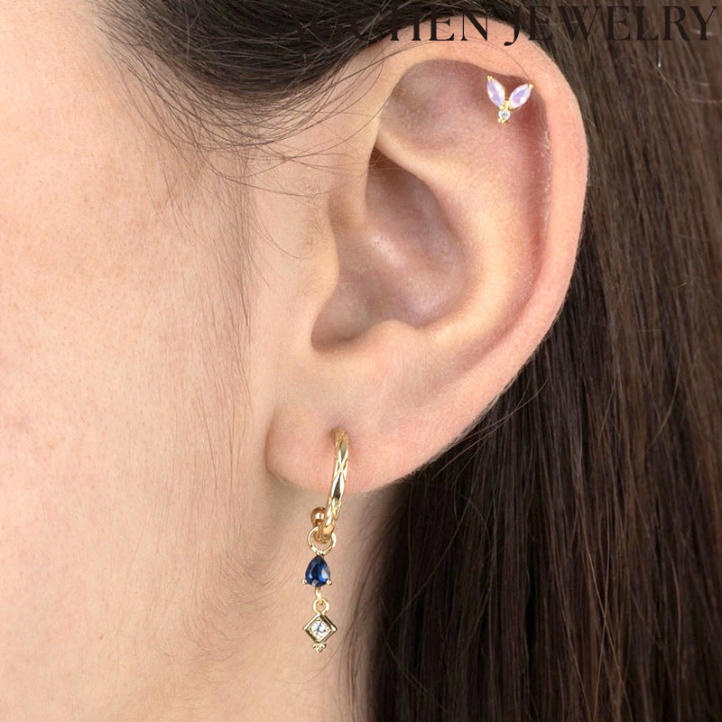 AG Teardrop Zirconia Drop Earrings