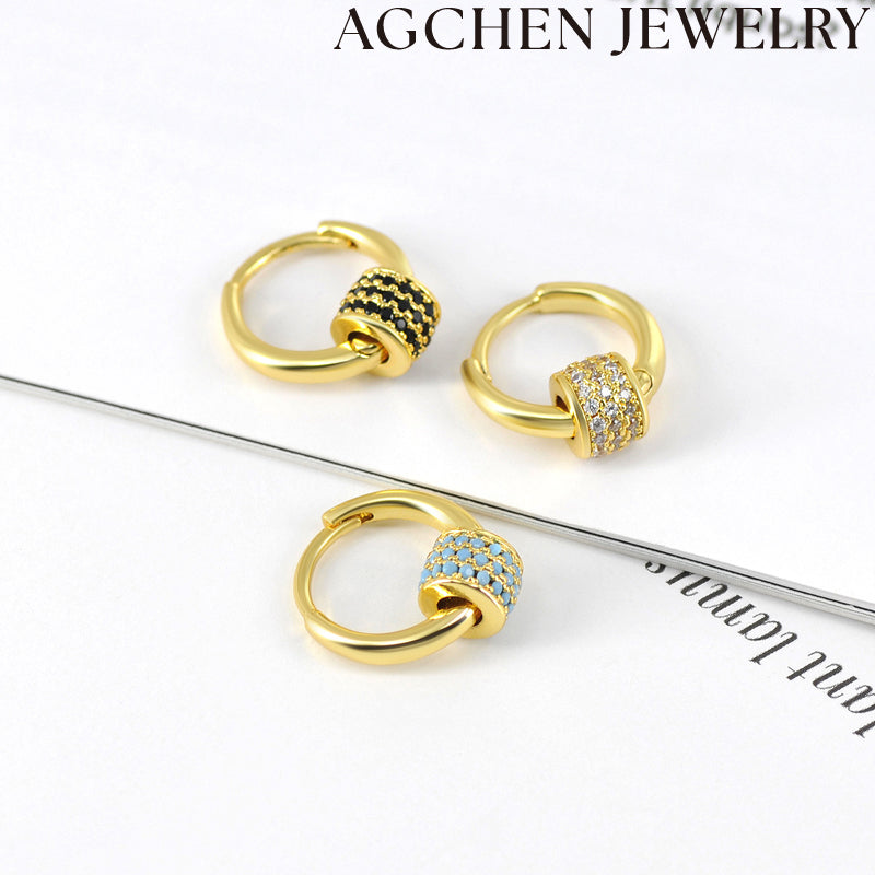 AG Ringed Zirconia Earrings