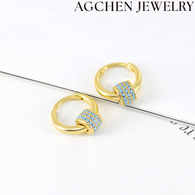 AG Ringed Zirconia Earrings