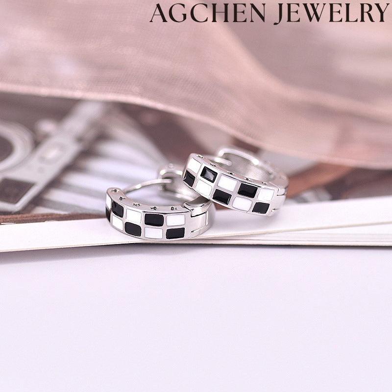 AG Adorable Black and White Women's Earrings