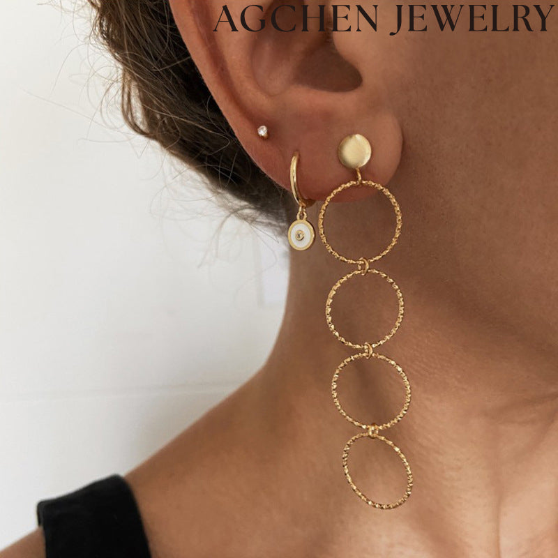 AG Colorful Enamel and Zirconia Earrings