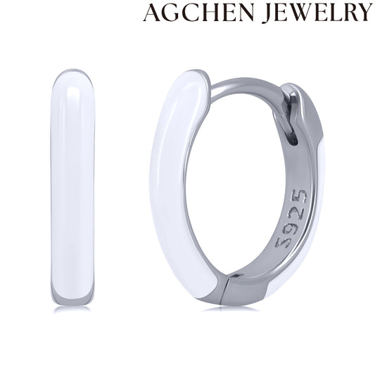 AG Minimalismaj Emajlaj Orelornamaĵoj por Virinoj