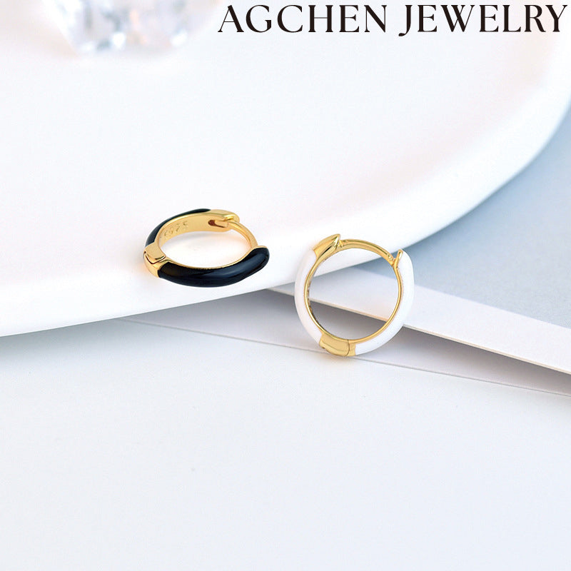 AG Minimalist Enamel Earrings for Women