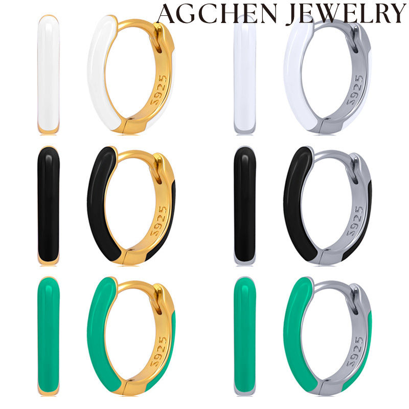 AG Minimalist Enamel Earrings for Women