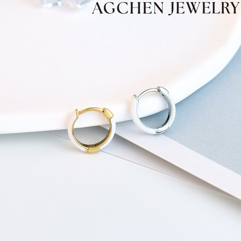 AG Minimalist Enamel Earrings for Women