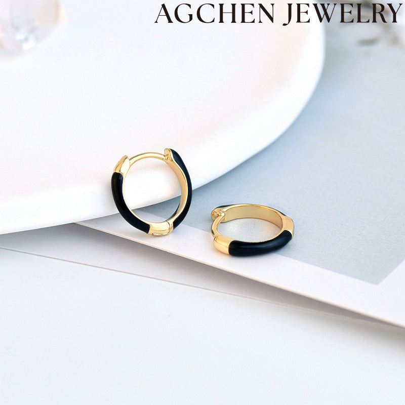 AG Minimalist Enamel Earrings for Women