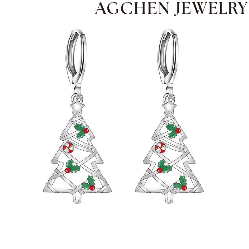 AG Christmas Tree Earrings