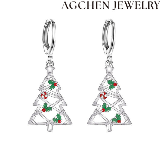 AG Christmas Tree Earrings