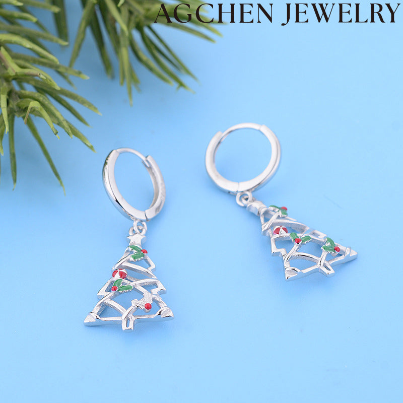 AG Christmas Tree Earrings