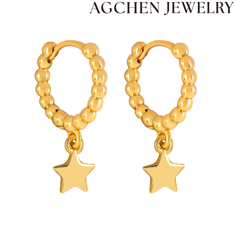 AG Star Hoop Earrings