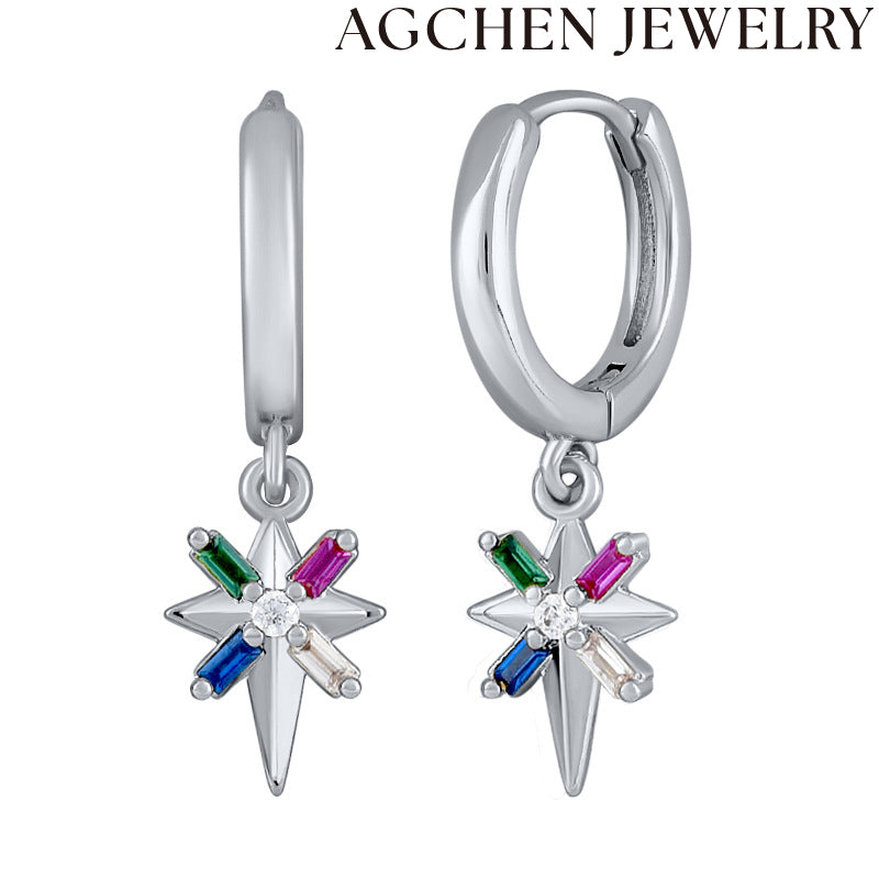 AG Multicolored Zirconia Earrings