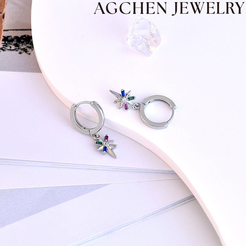AG Multicolored Zirconia Earrings
