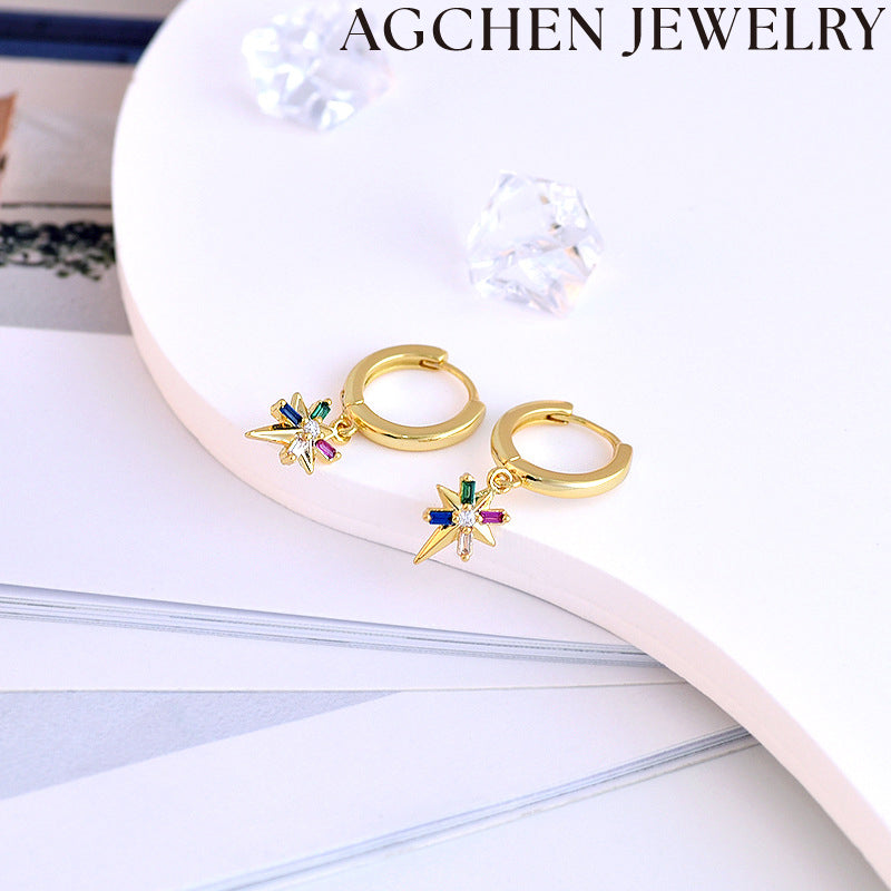 AG Multicolored Zirconia Earrings