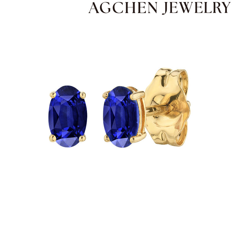 AG Deep Blue Crystal Zirconia Earrings