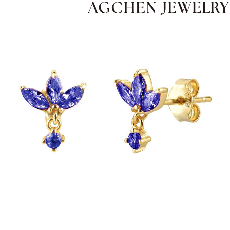 AG Classic Cobalt Zirconia Drop Earrings