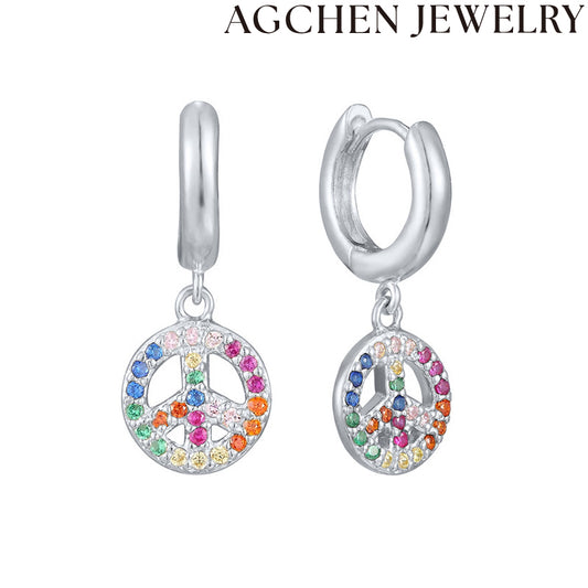 AG Bright Zirconia Huggie Earrings