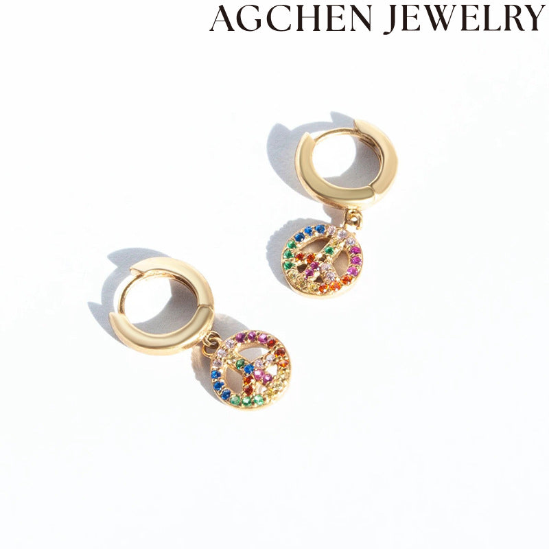 AG Bright Zirconia Huggie Earrings
