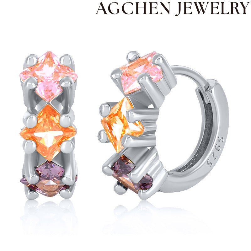 AG Colorful Star Zirconia Earrings