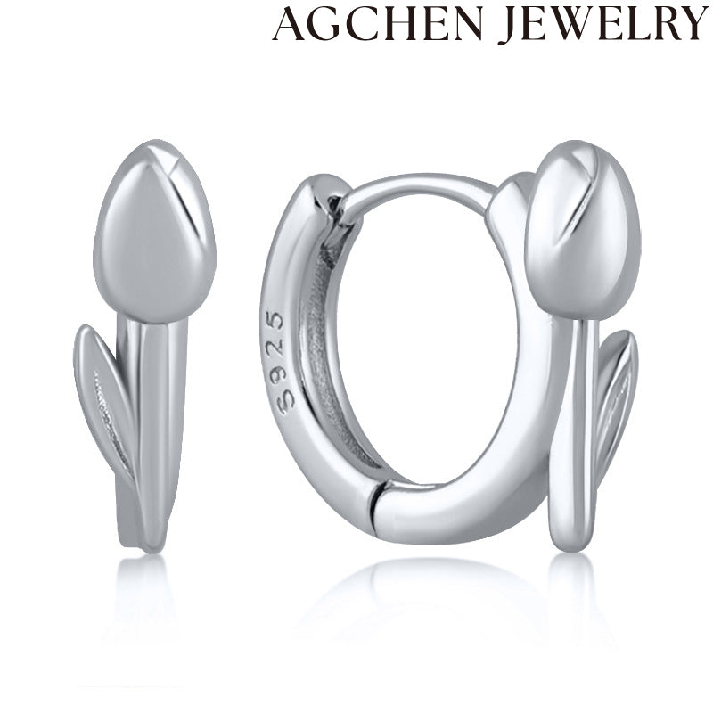 AG Palm Tree Zirconia Earrings