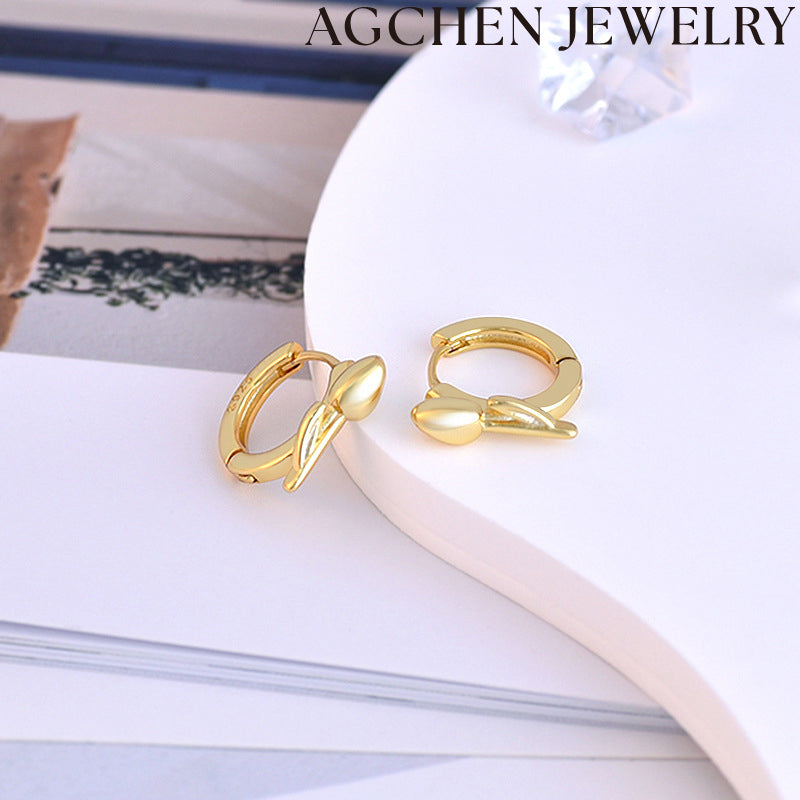 AG Palm Tree Zirconia Earrings