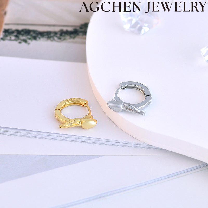 AG Palm Tree Zirconia Earrings