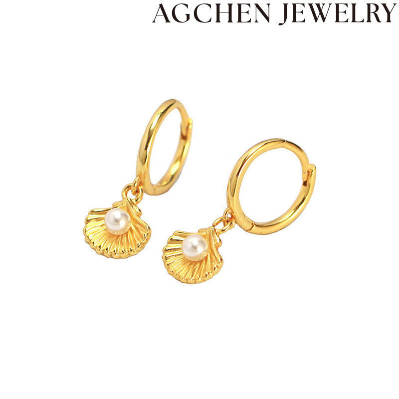 AG Shell and Pearl Earrings
