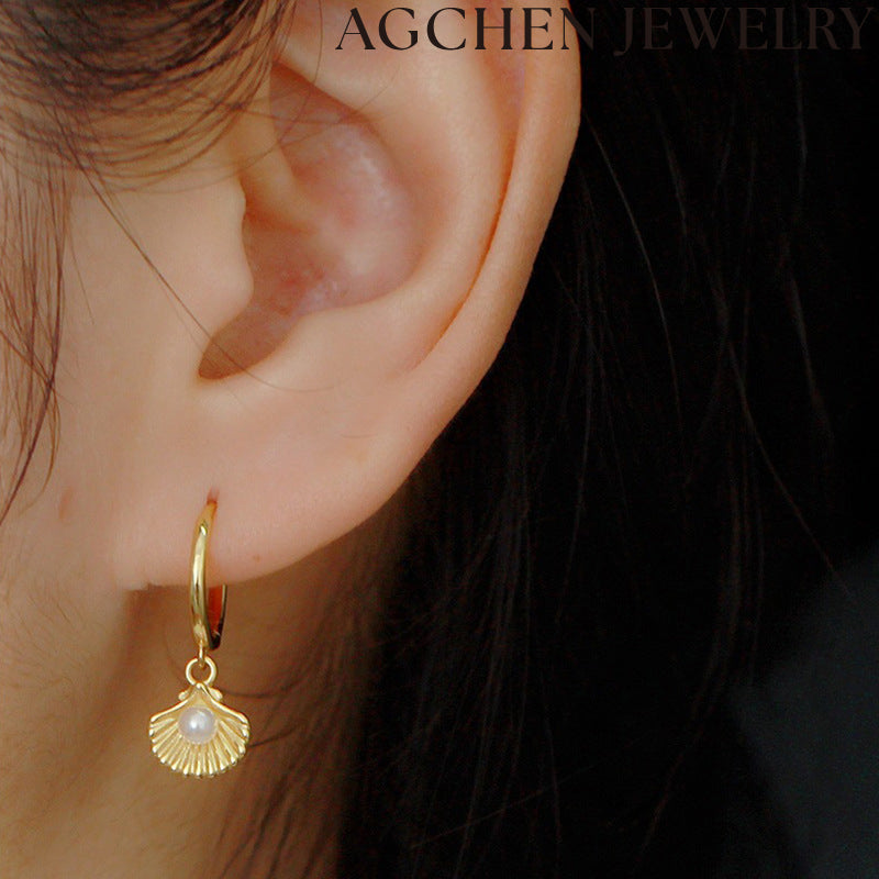 AG Shell and Pearl Earrings