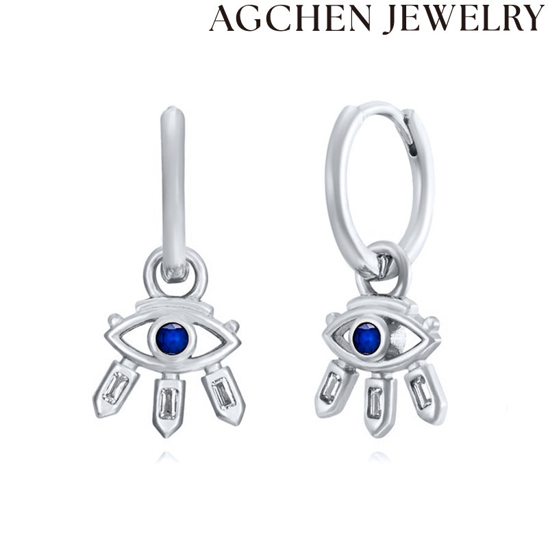 AG Eye-Shaped Zirconia Earrings