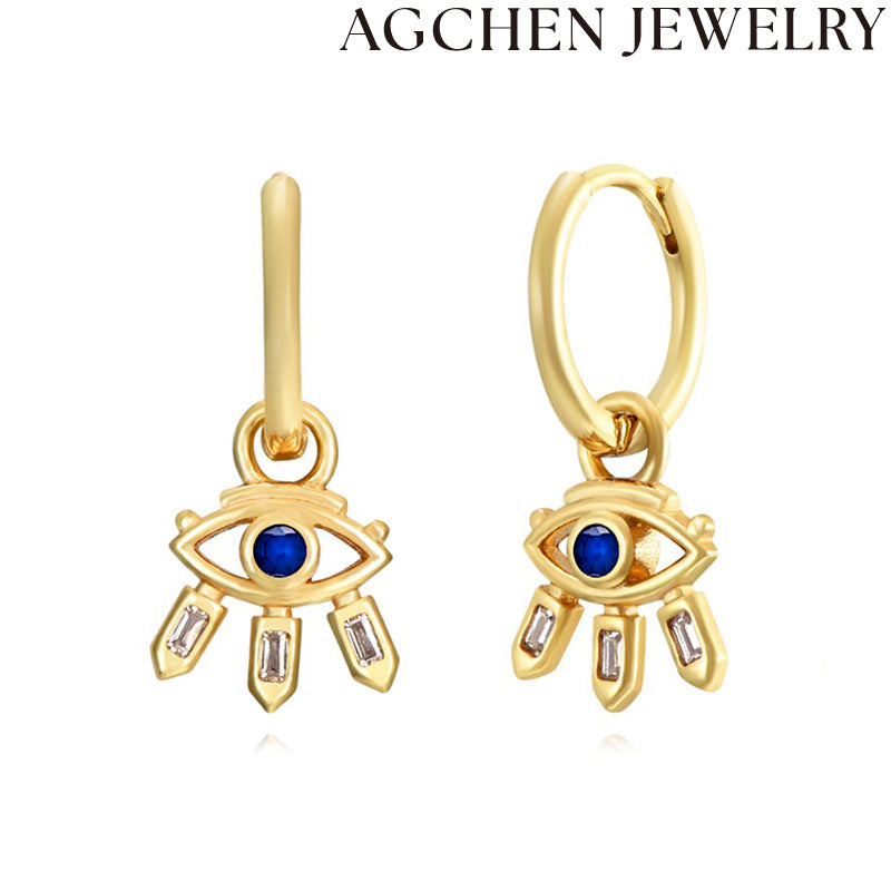 AG Eye-Shaped Zirconia Earrings