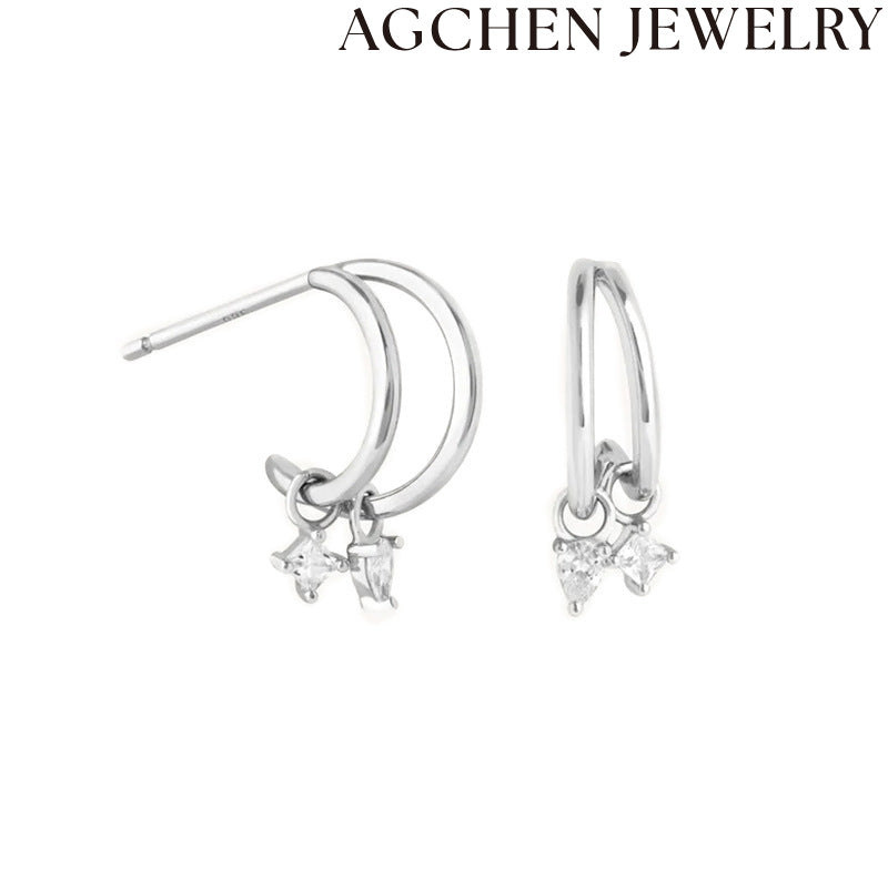AG Sparkling Zirconia Earrings