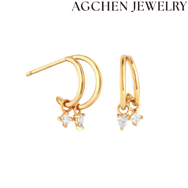 AG Sparkling Zirconia Earrings
