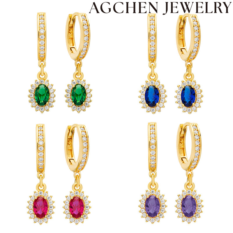 AG Elegant Multicolored Zirconia Earrings