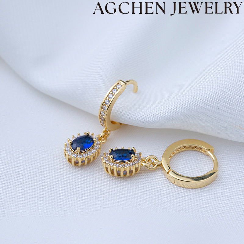 AG Elegant Multicolored Zirconia Earrings