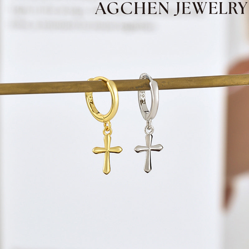 AG Cute Cross Earrings