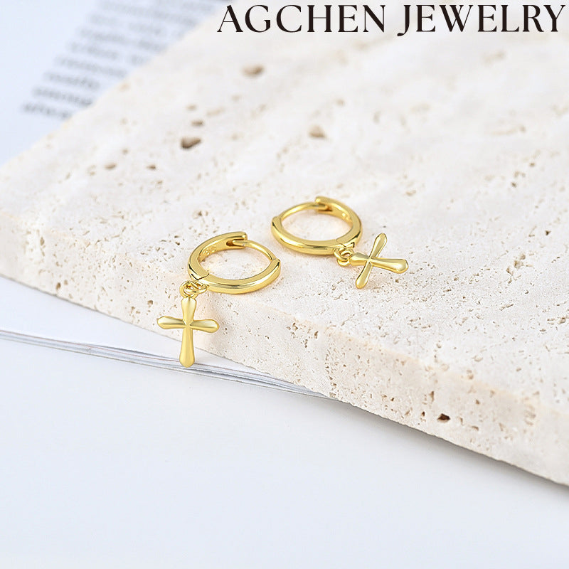 AG Cute Cross Earrings