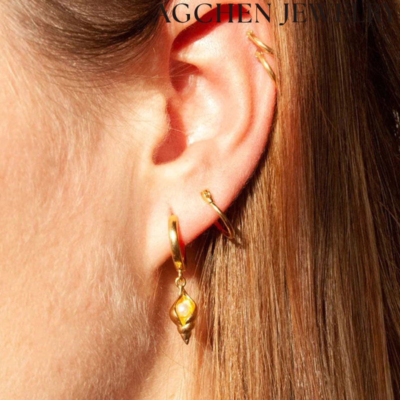 AG Pearl Conch Earrings