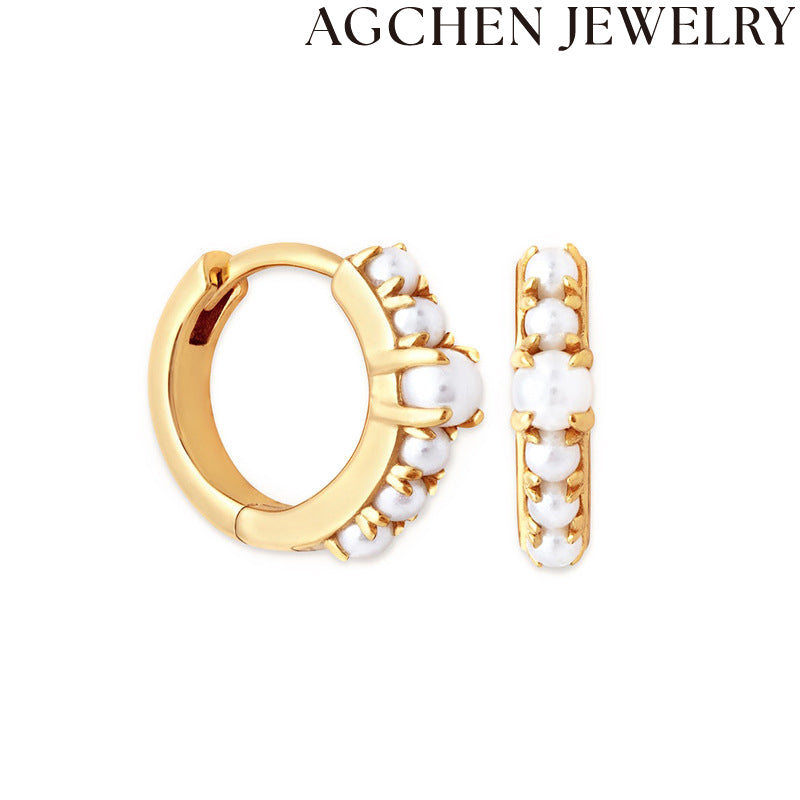AG Minimalist Pearl Earrings for Women