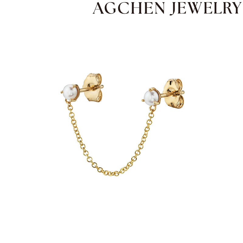 AG Oval and Chain Earrings
