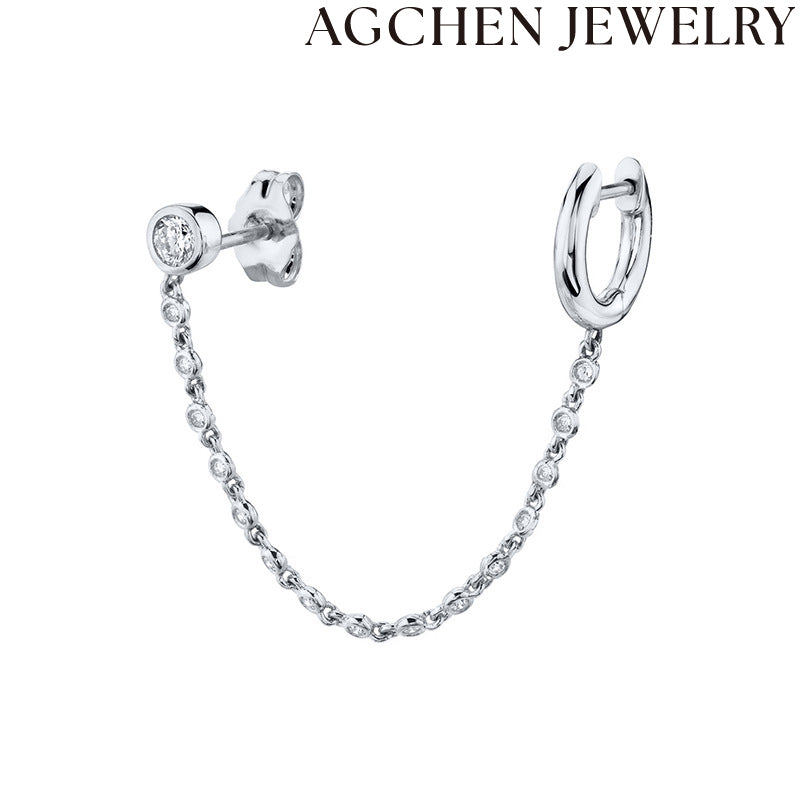 AG Minimalist Zircon Chain Earrings