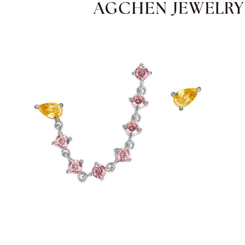 AG Light Pink Zircon Earrings