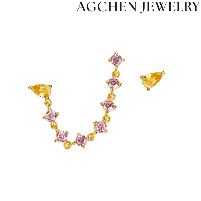 AG Light Pink Zircon Earrings
